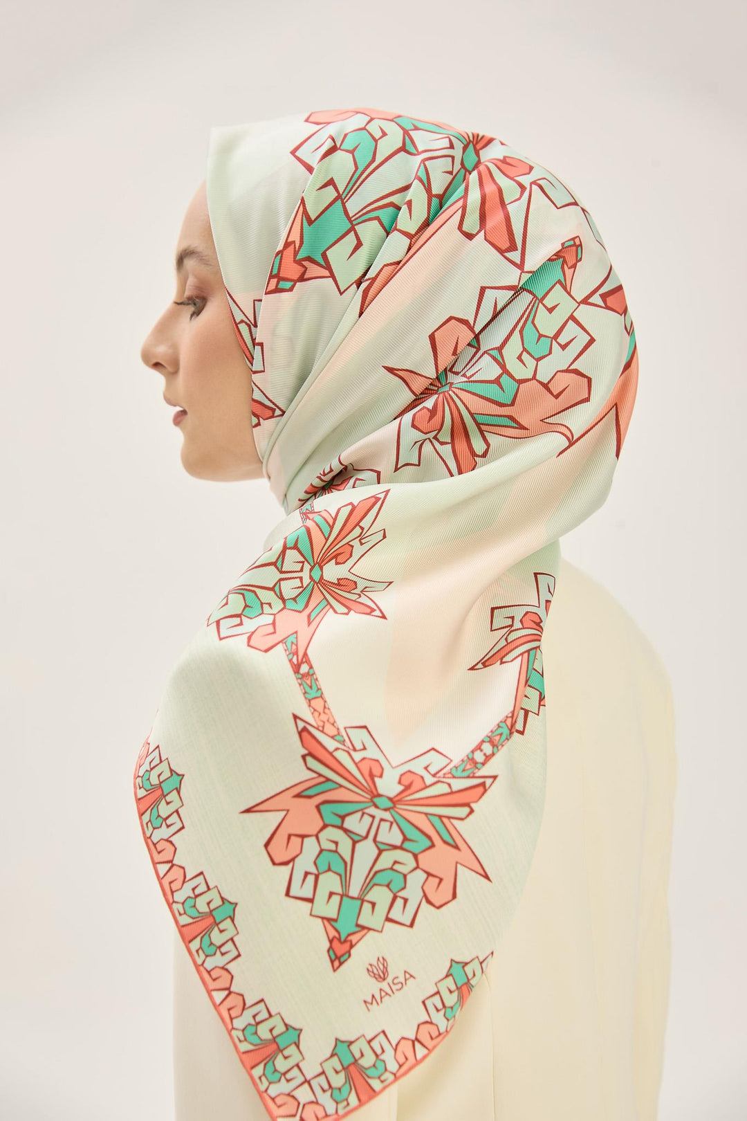 Maisa Şimal Mulberry İpek Eşarp - Mint Yeşil