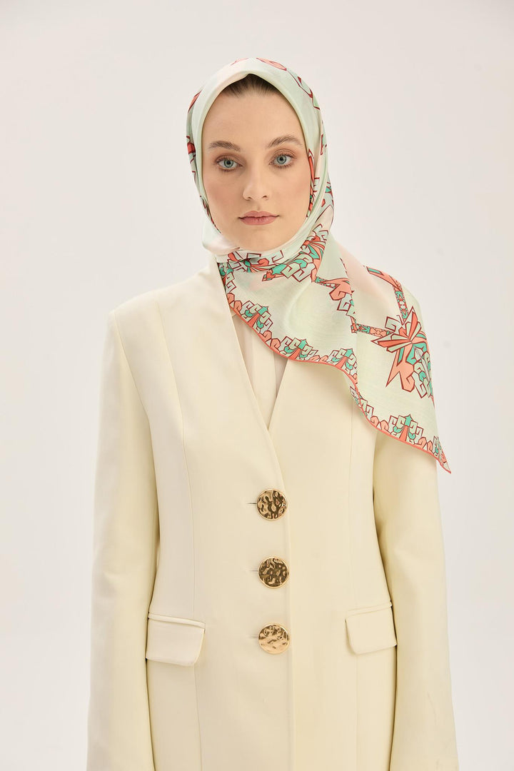 Maisa Şimal Mulberry İpek Eşarp - Mint Yeşil