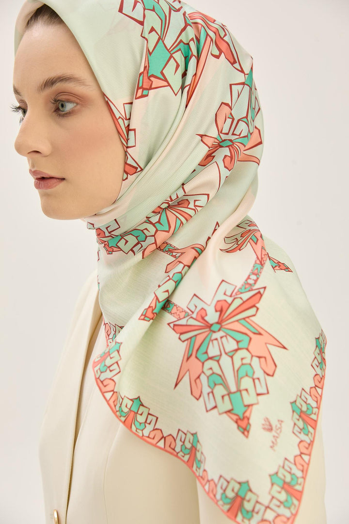 Maisa Şimal Mulberry İpek Eşarp - Mint Yeşil