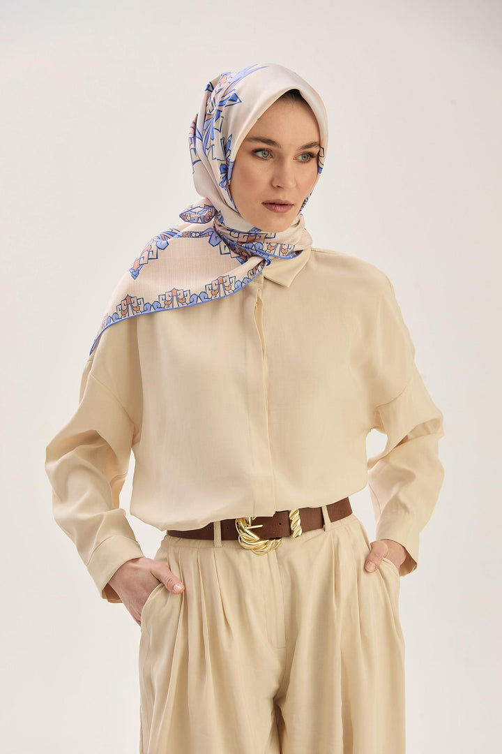 Maisa Şimal Mulberry İpek Eşarp - Mor