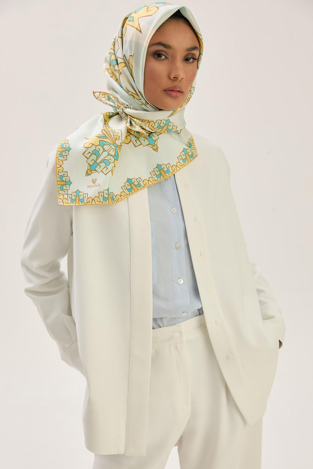 Maisa Şimal Mulberry İpek Eşarp - Sarı