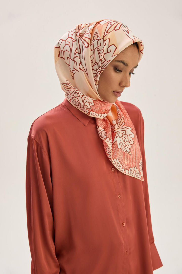 Maisa Şimal Mulberry İpek Eşarp - Somon