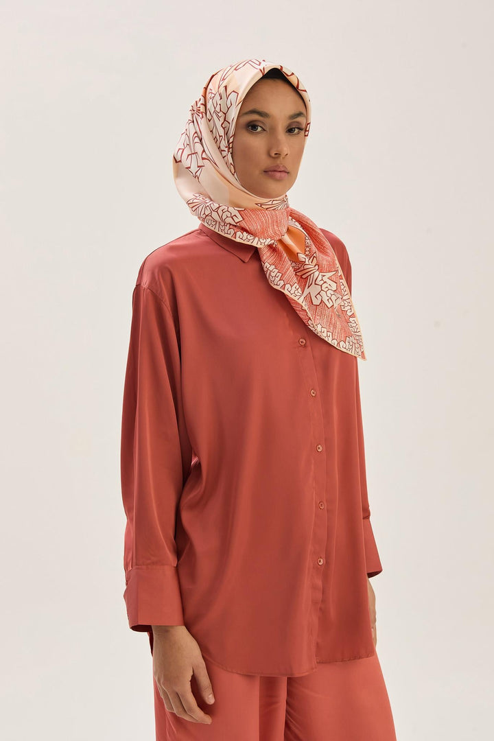 Maisa Şimal Mulberry İpek Eşarp - Somon