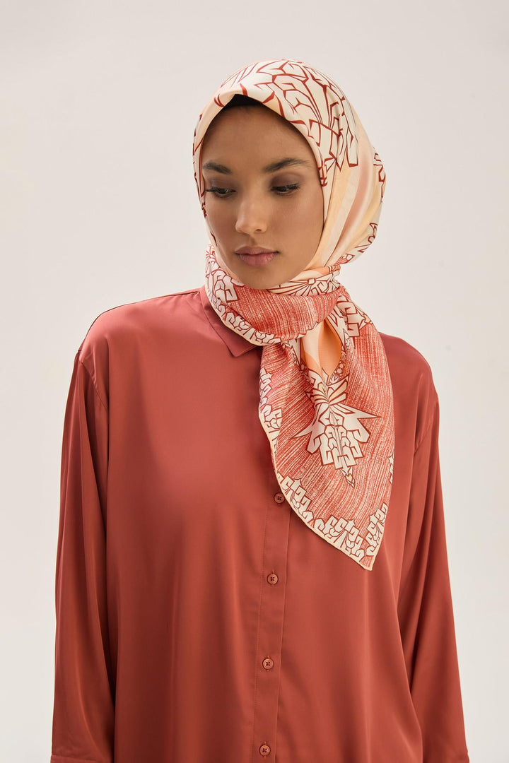 Maisa Şimal Mulberry İpek Eşarp - Somon