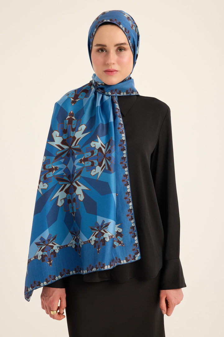 Maisa Şimal Mulberry İpek Şal - Lacivert