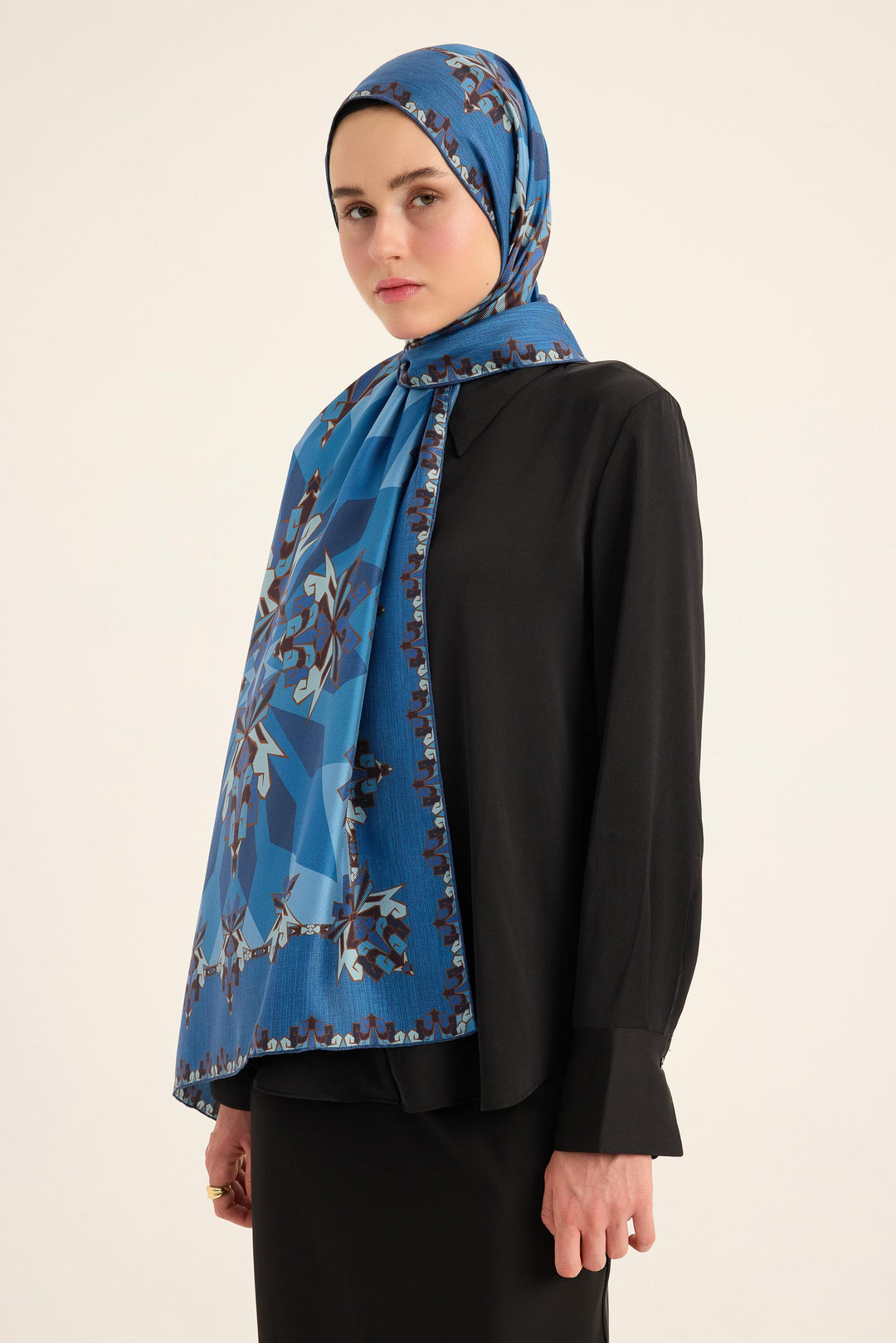 Maisa Şimal Mulberry İpek Şal - Lacivert