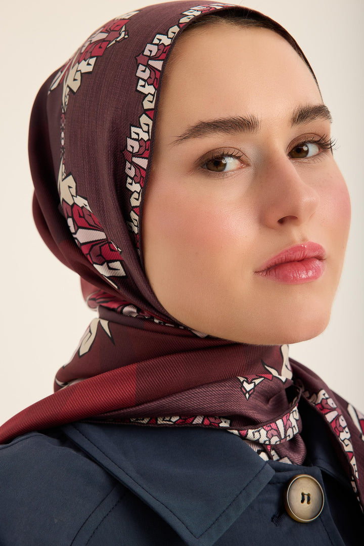 Maisa Şimal Mulberry İpek Şal - Mürdüm