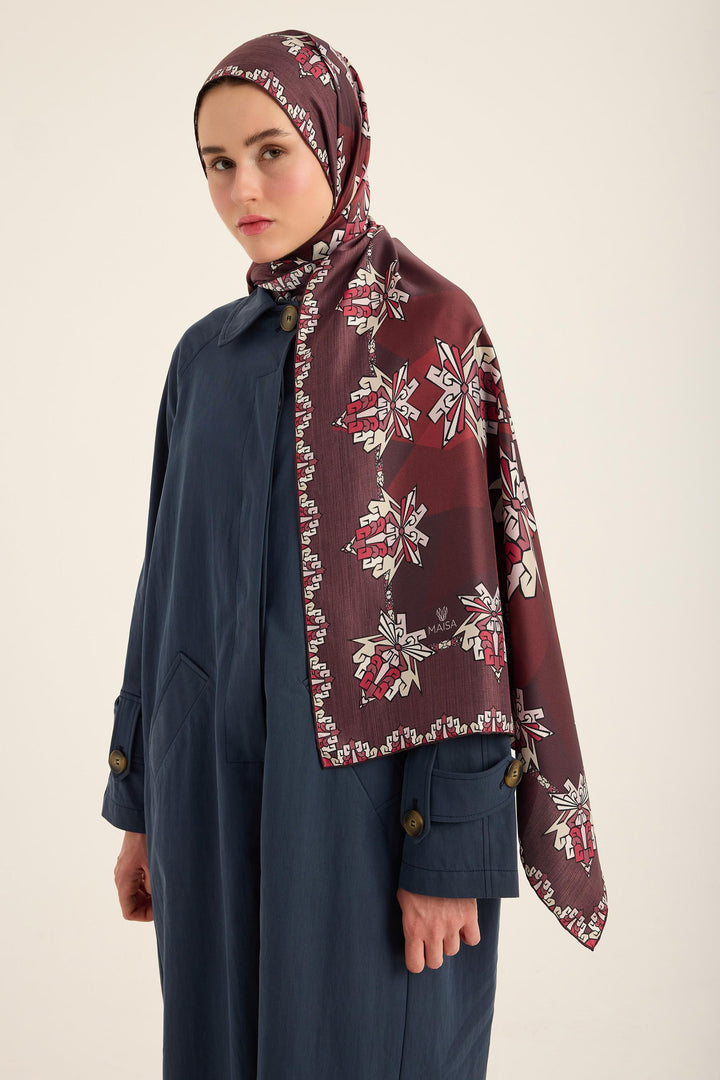 Maisa Şimal Mulberry İpek Şal - Mürdüm