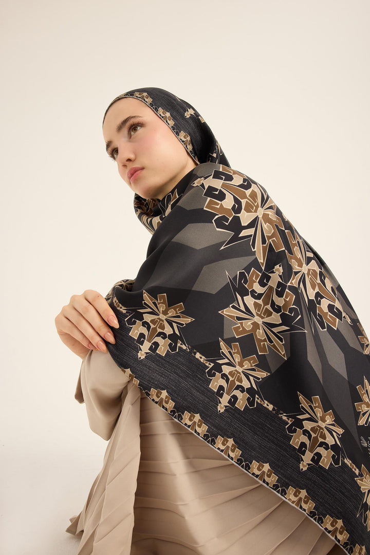 Maisa Şimal Mulberry İpek Şal - Siyah