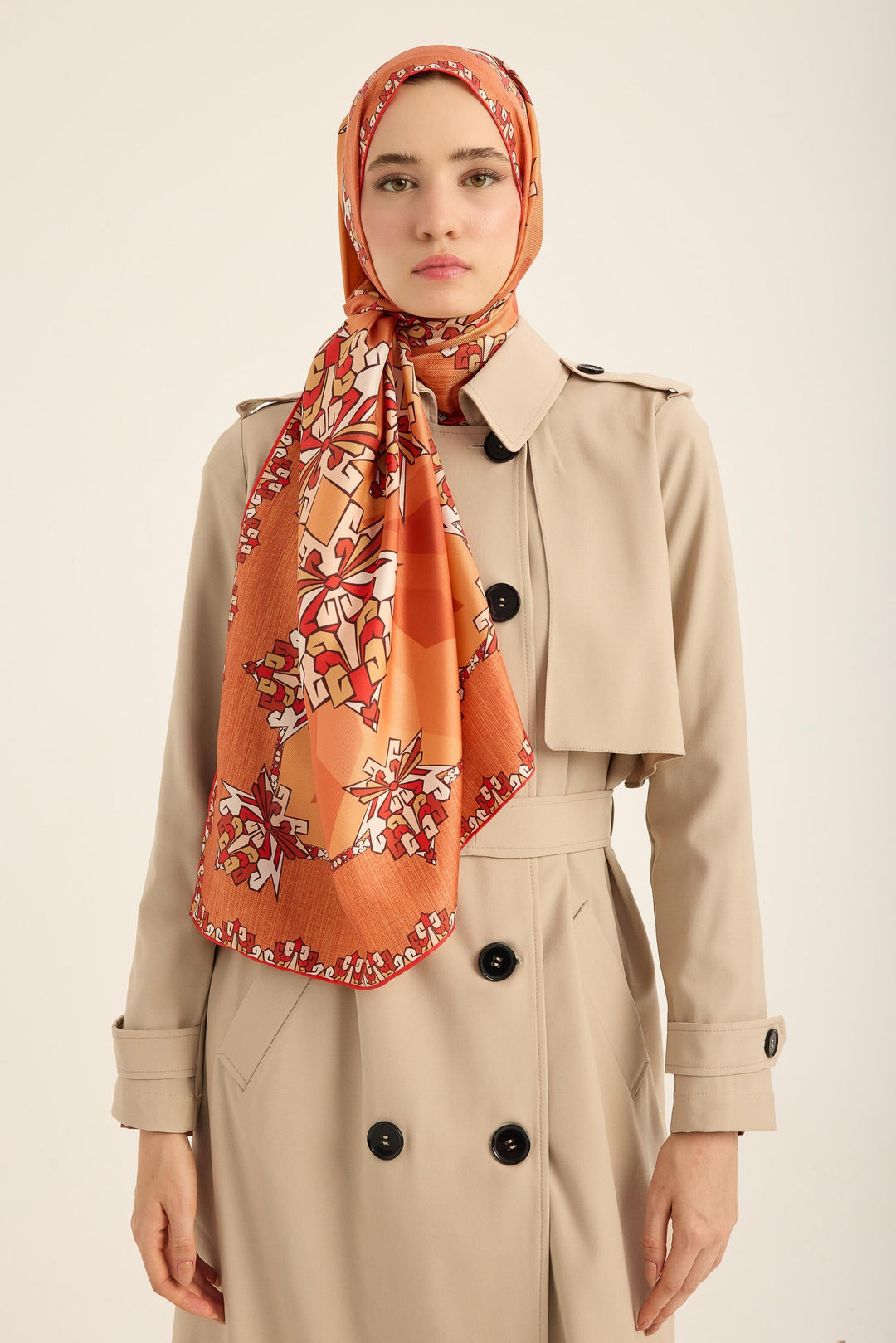 Maisa Şimal Mulberry İpek Şal - Turuncu