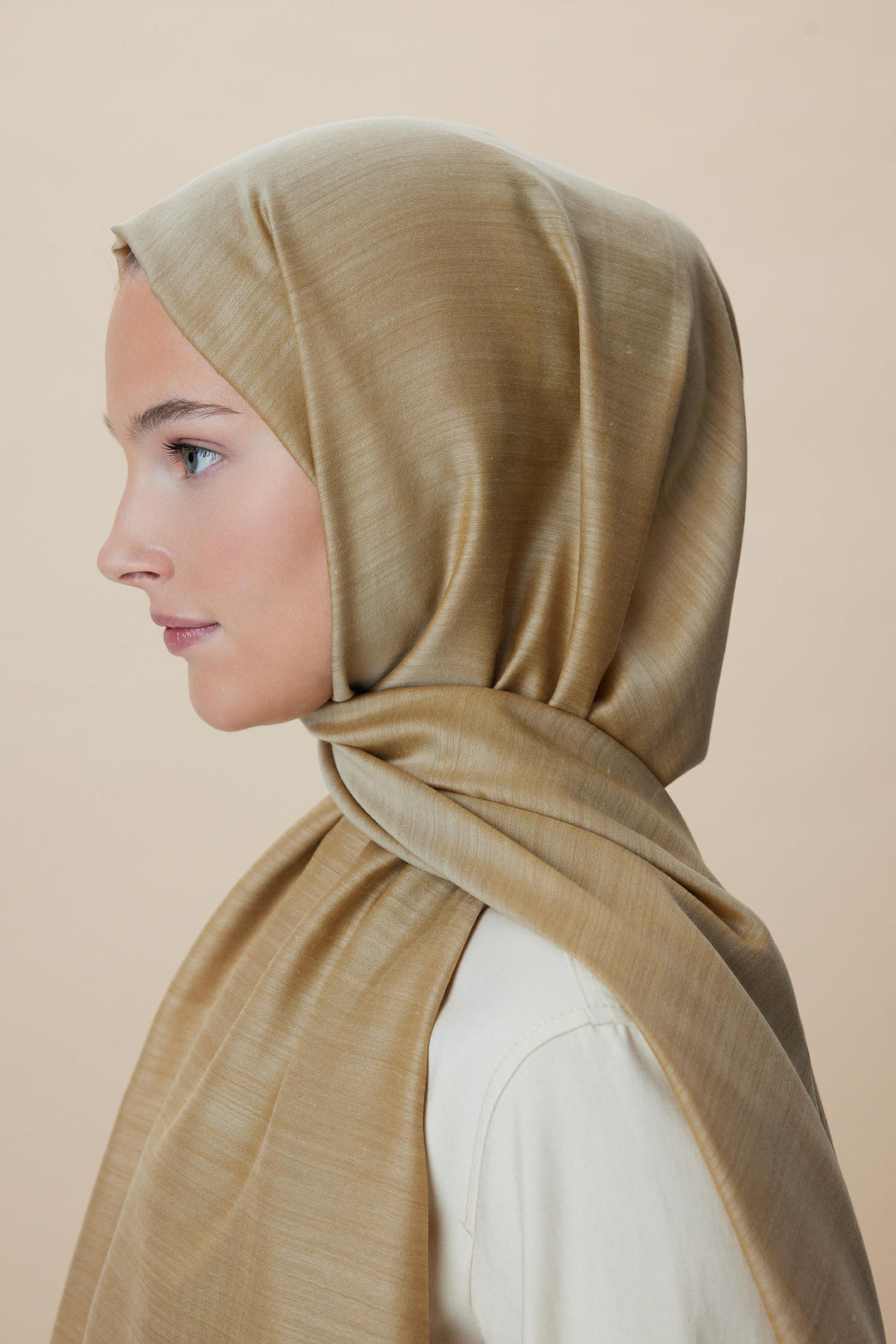 Maisa SIRMA Yün İpek Jakarlı Şal - Camel - Görsel 5 