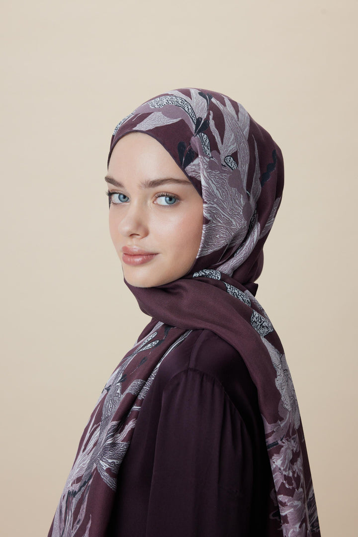 Maisa SİTARE PAMUK İPEK ŞAL 70*190 CM - BORDO