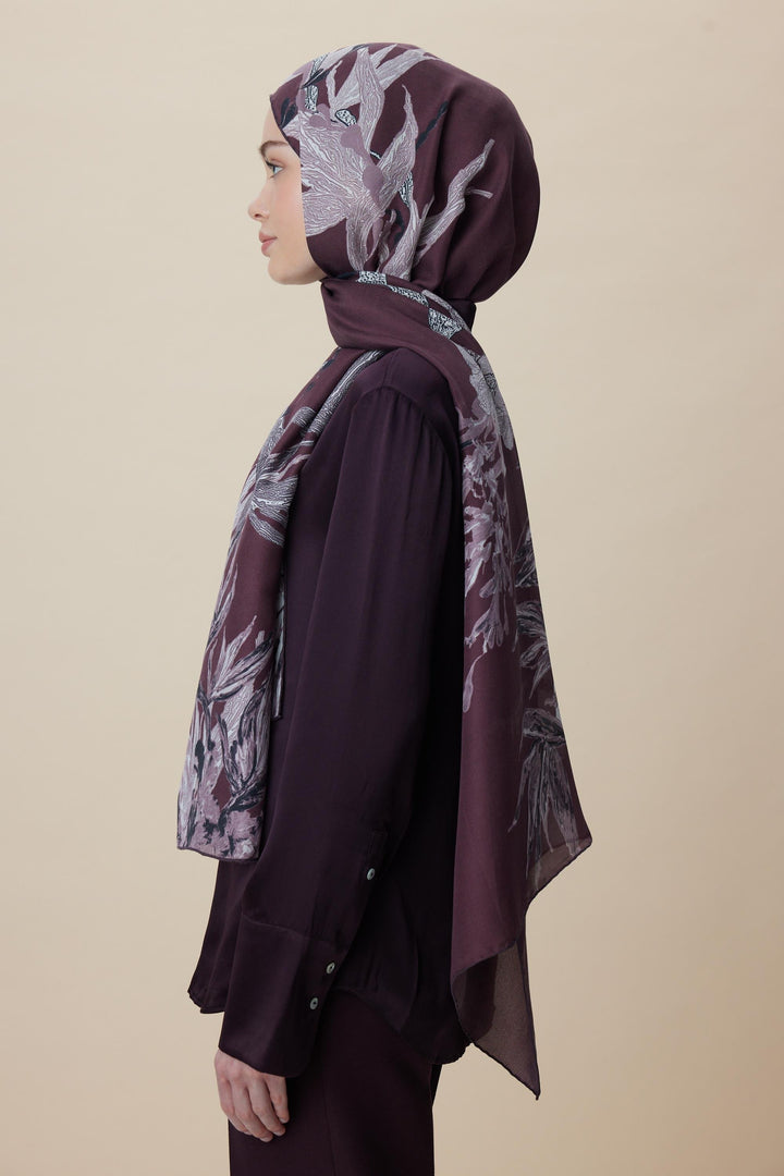 Maisa SİTARE PAMUK İPEK ŞAL 70*190 CM - BORDO