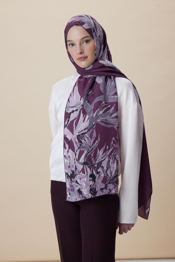 Maisa SİTARE PAMUK İPEK ŞAL 70*190 CM - FUŞYA