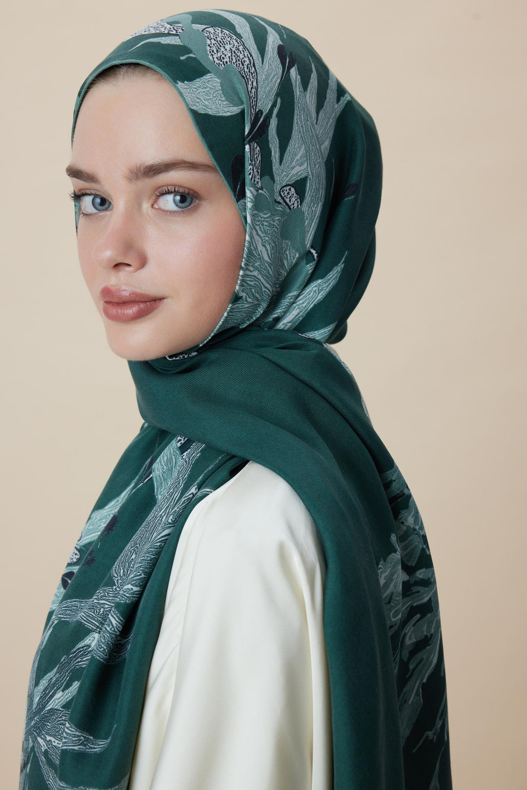 Maisa SİTARE PAMUK İPEK ŞAL 70*190 CM - KOYU YEŞİL
