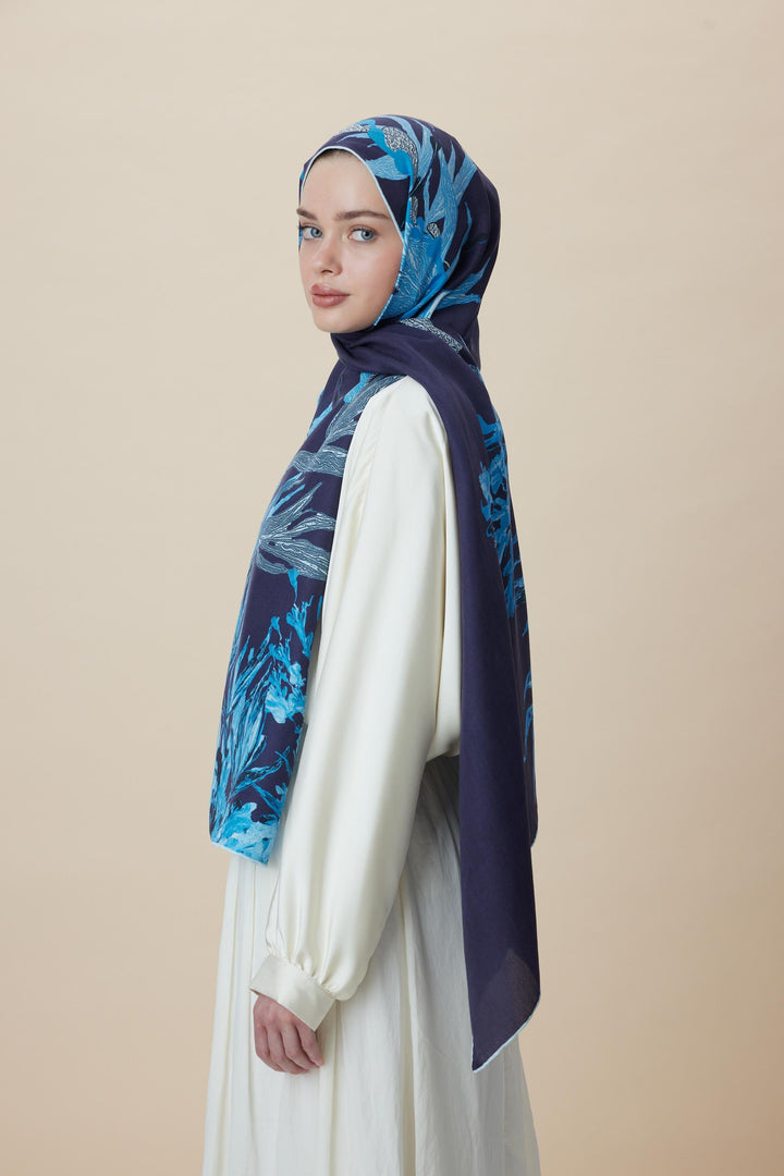 Maisa SİTARE PAMUK İPEK ŞAL 70*190 CM - SİYAH BEJ