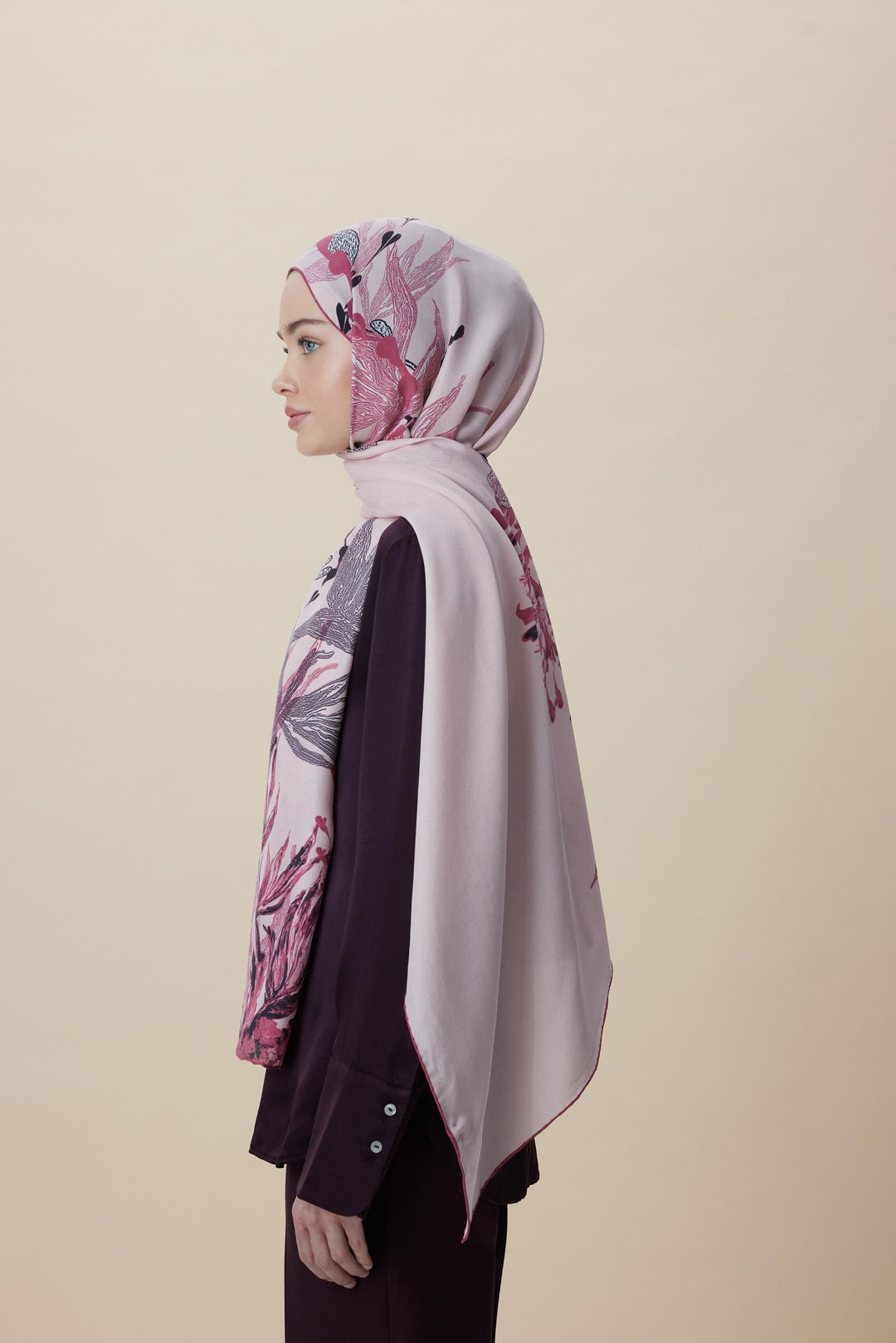 Maisa SİTARE PAMUK İPEK ŞAL 70*190 CM - PUDRA PEMBE