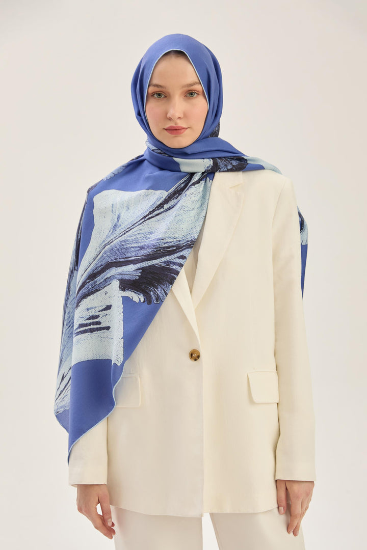 Maisa ŞULE PAMUK İPEK ŞAL 70*190 CM - KOYU MAVİ