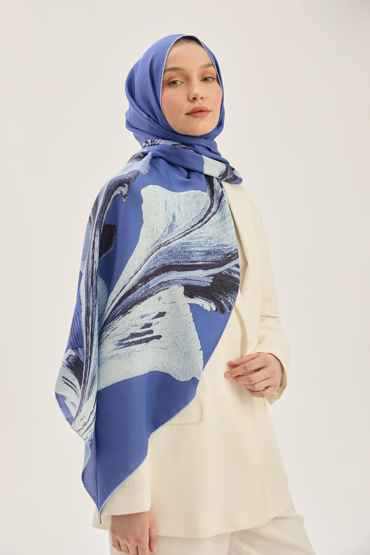 Maisa ŞULE PAMUK İPEK ŞAL 70*190 CM - KOYU MAVİ