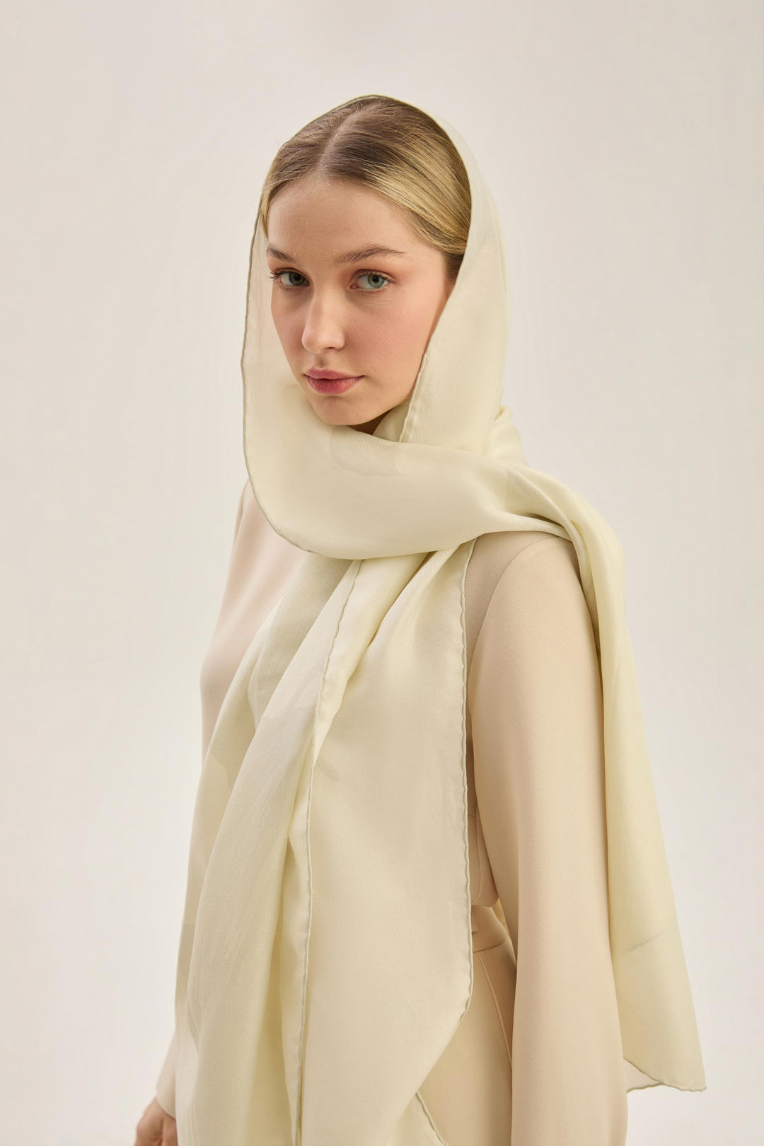 Maisa ŞULE PAMUK İPEK ŞAL 70*190 CM - KREM