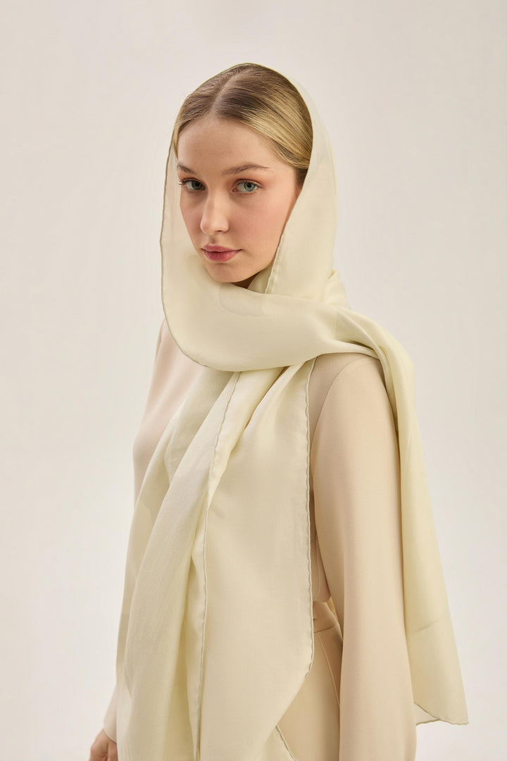 Maisa ŞULE PAMUK İPEK ŞAL 70*190 CM - KREM