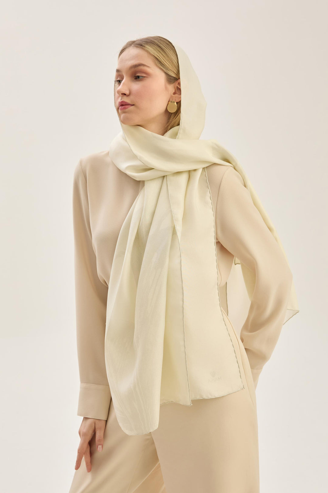 Maisa ŞULE PAMUK İPEK ŞAL 70*190 CM - KREM
