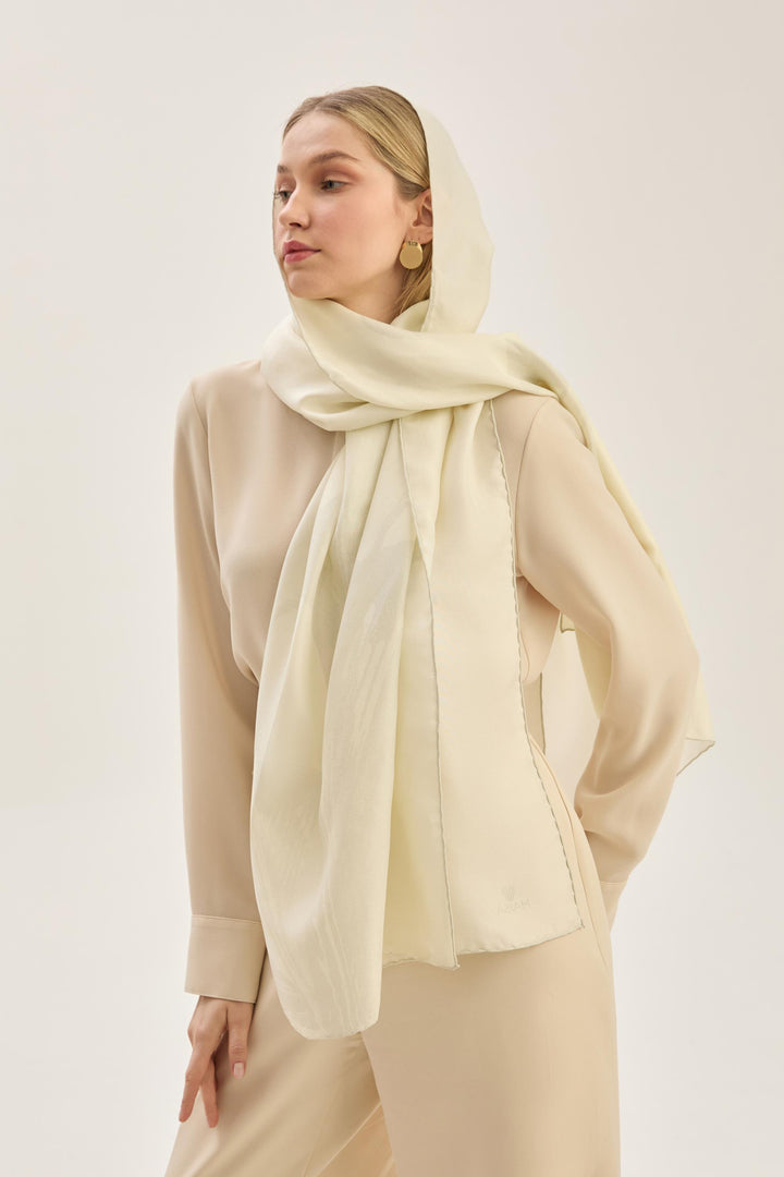 Maisa ŞULE PAMUK İPEK ŞAL 70*190 CM - KREM
