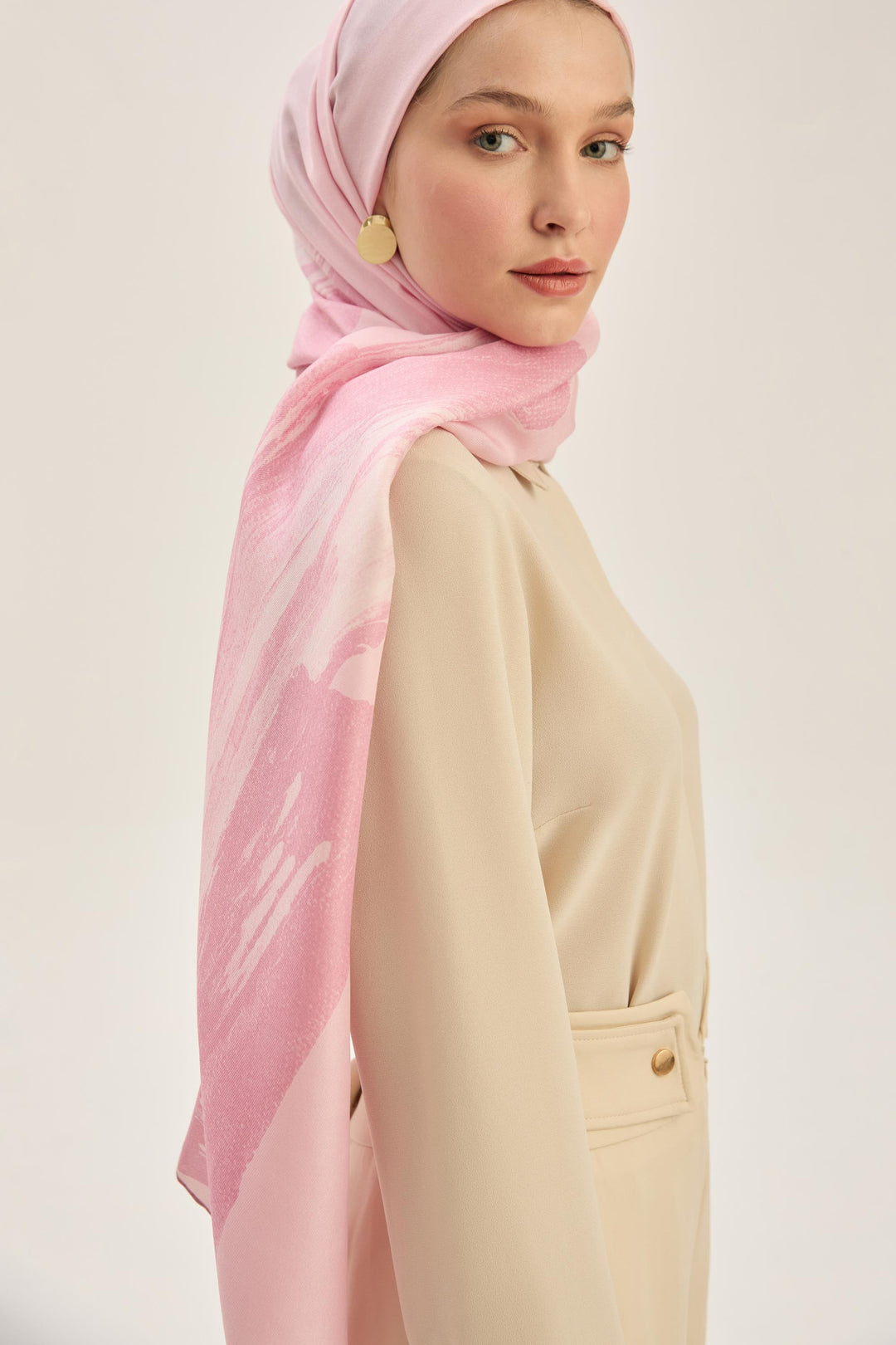 Maisa ŞULE PAMUK İPEK ŞAL 70*190 CM - PEMBE