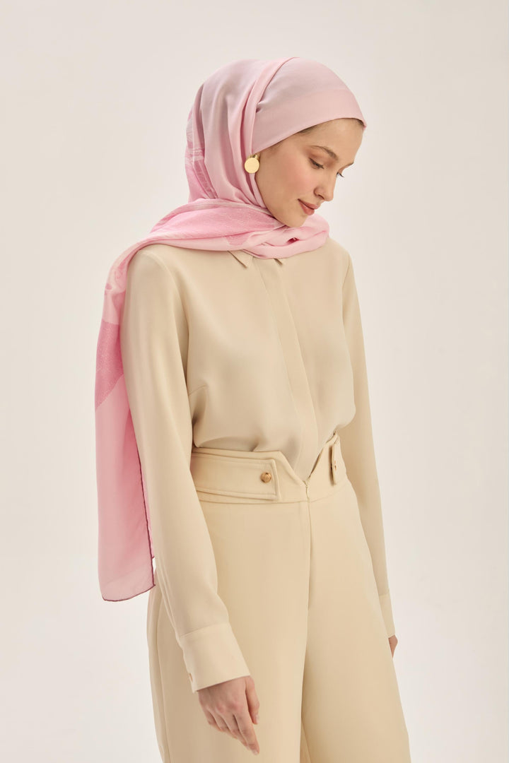 Maisa ŞULE PAMUK İPEK ŞAL 70*190 CM - PEMBE