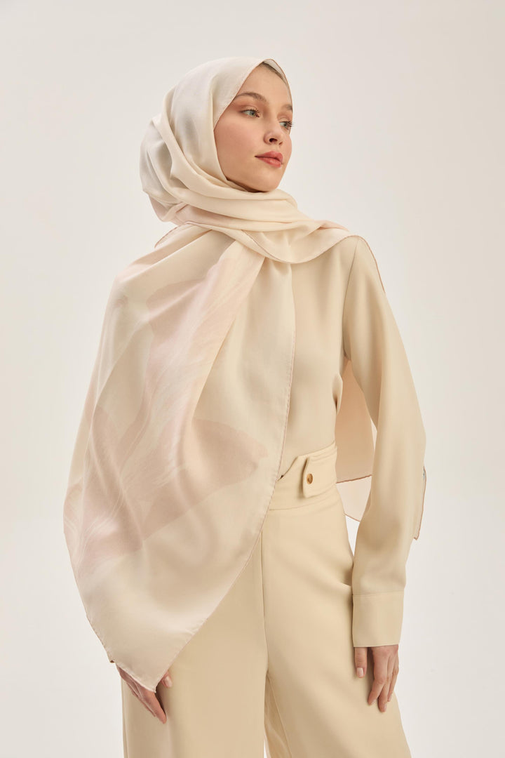 Maisa ŞULE PAMUK İPEK ŞAL 70*190 CM - PUDRA PEMBE