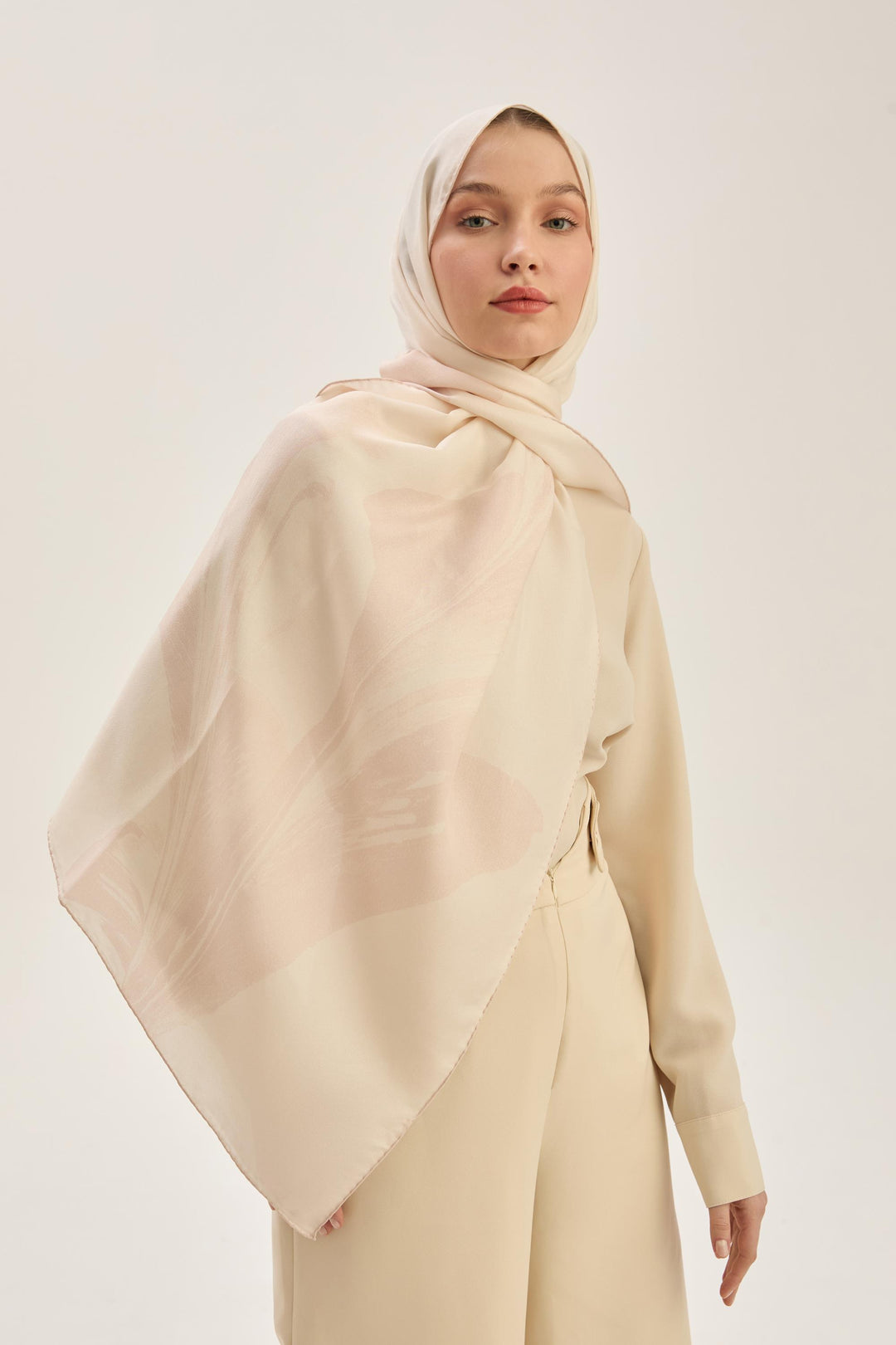 Maisa ŞULE PAMUK İPEK ŞAL 70*190 CM - PUDRA PEMBE