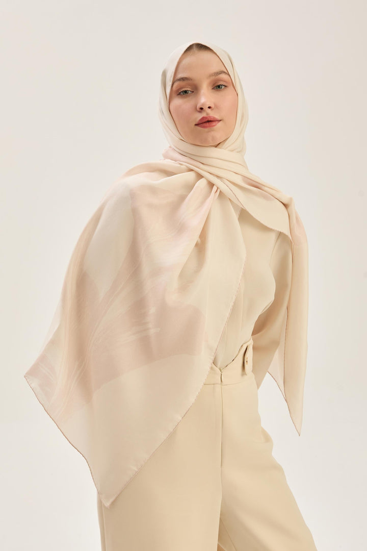 Maisa ŞULE PAMUK İPEK ŞAL 70*190 CM - PUDRA PEMBE