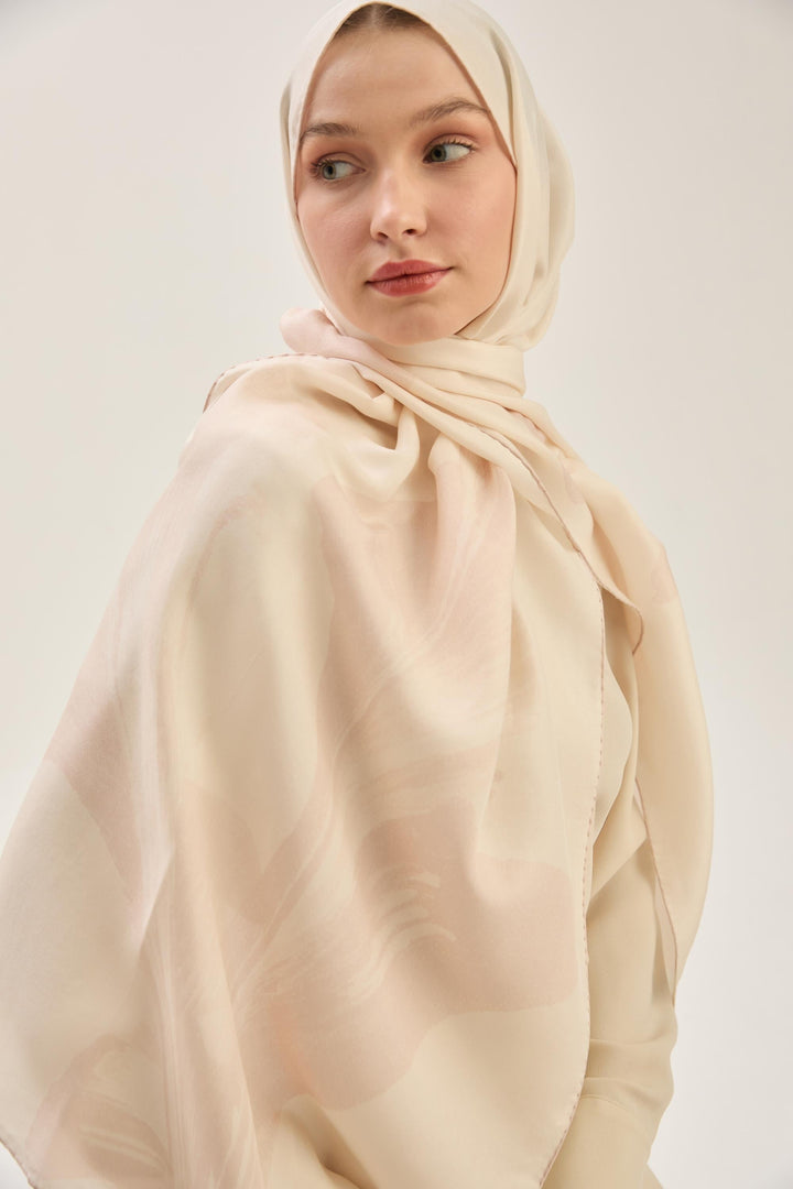 Maisa ŞULE PAMUK İPEK ŞAL 70*190 CM - PUDRA PEMBE