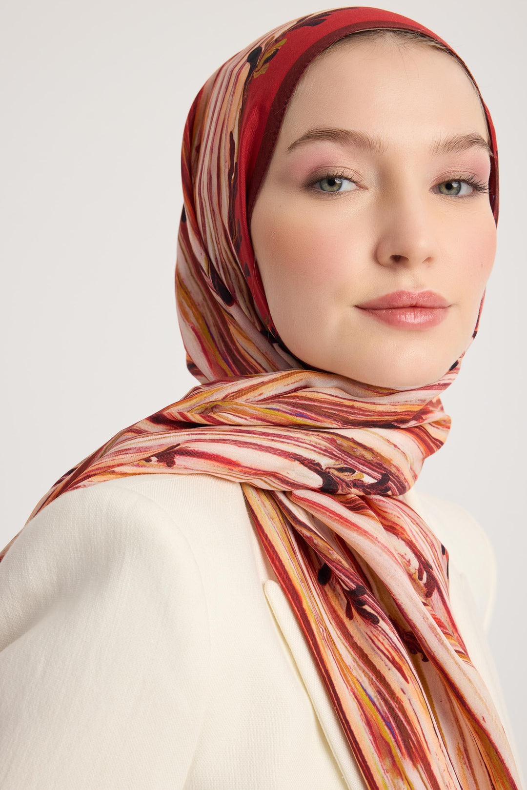 Maisa SUZEN FLOŞ VİSKON ŞAL 70*190 CM - KİREMİT