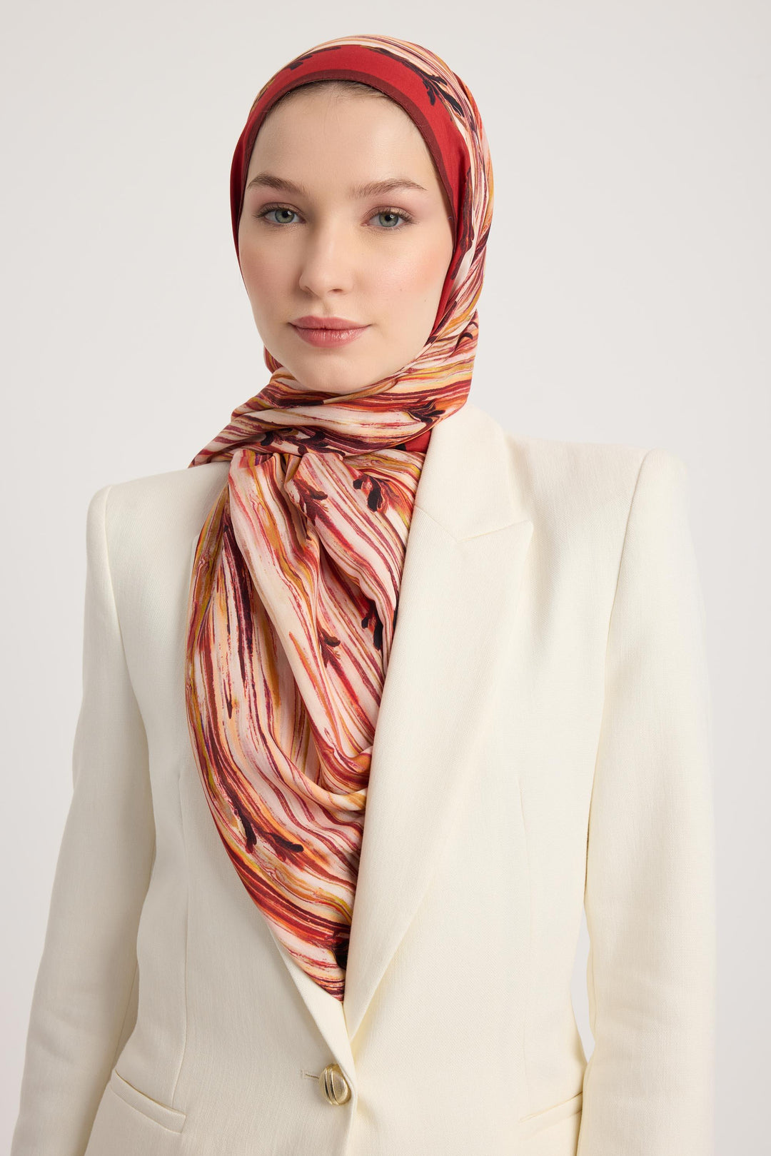Maisa SUZEN FLOŞ VİSKON ŞAL 70*190 CM - KİREMİT