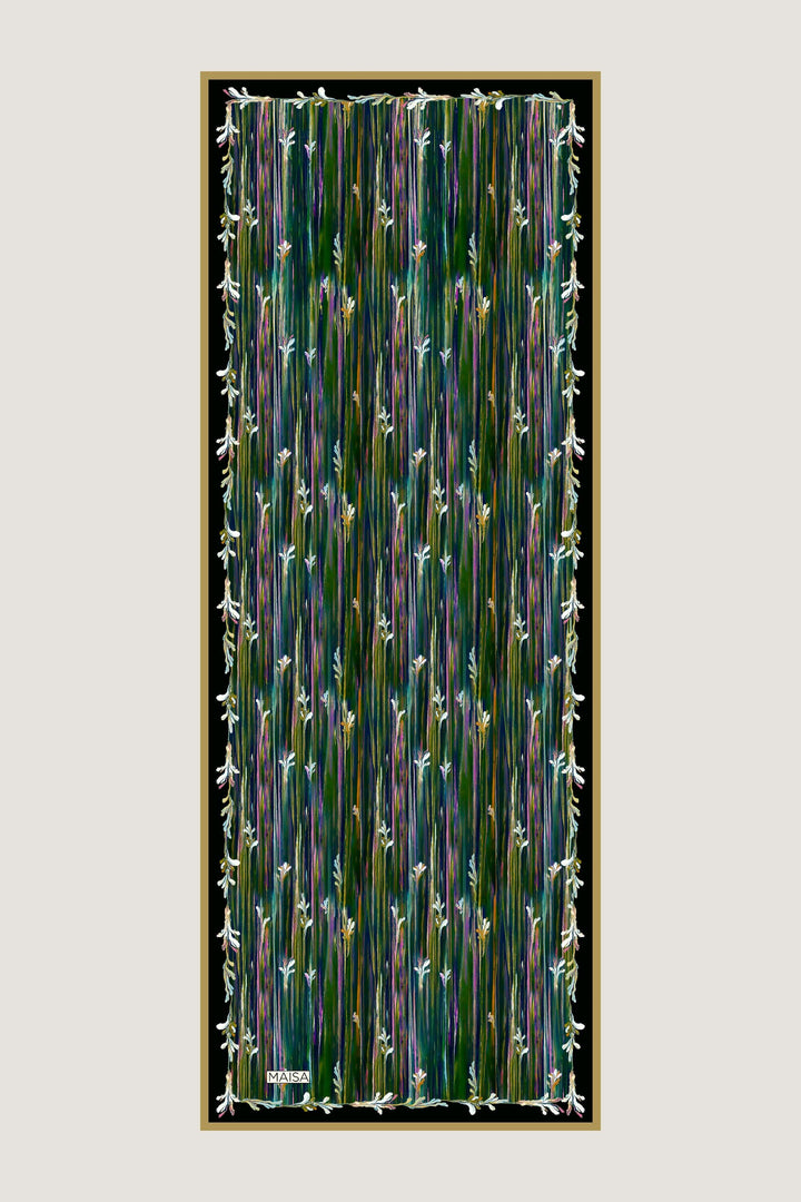 Maisa SUZEN FLOŞ VİSKON ŞAL 70*190 CM - SİYAH