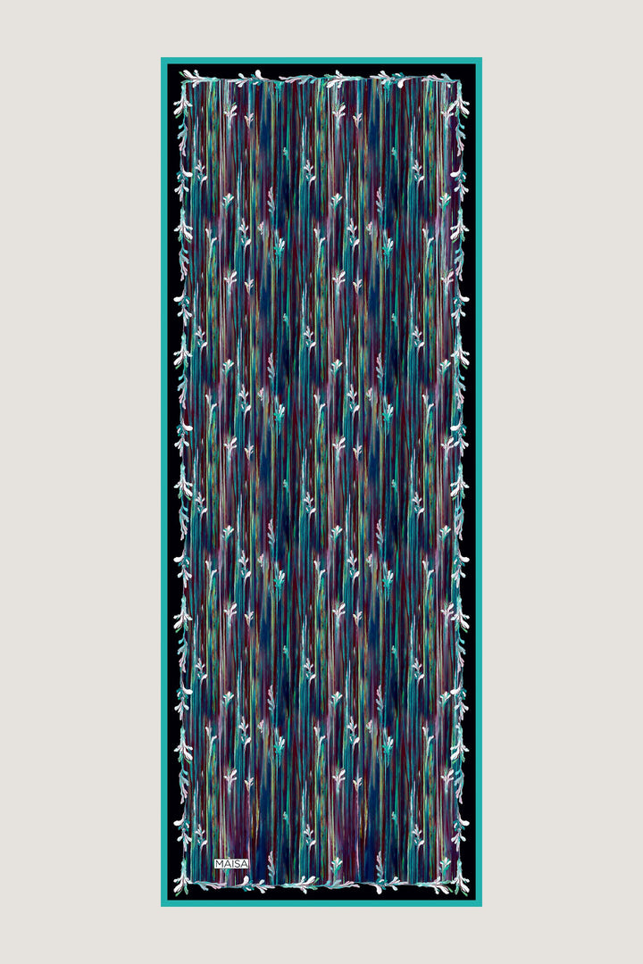 Maisa SUZEN FLOŞ VİSKON ŞAL 70*190 CM - TURKUAZ