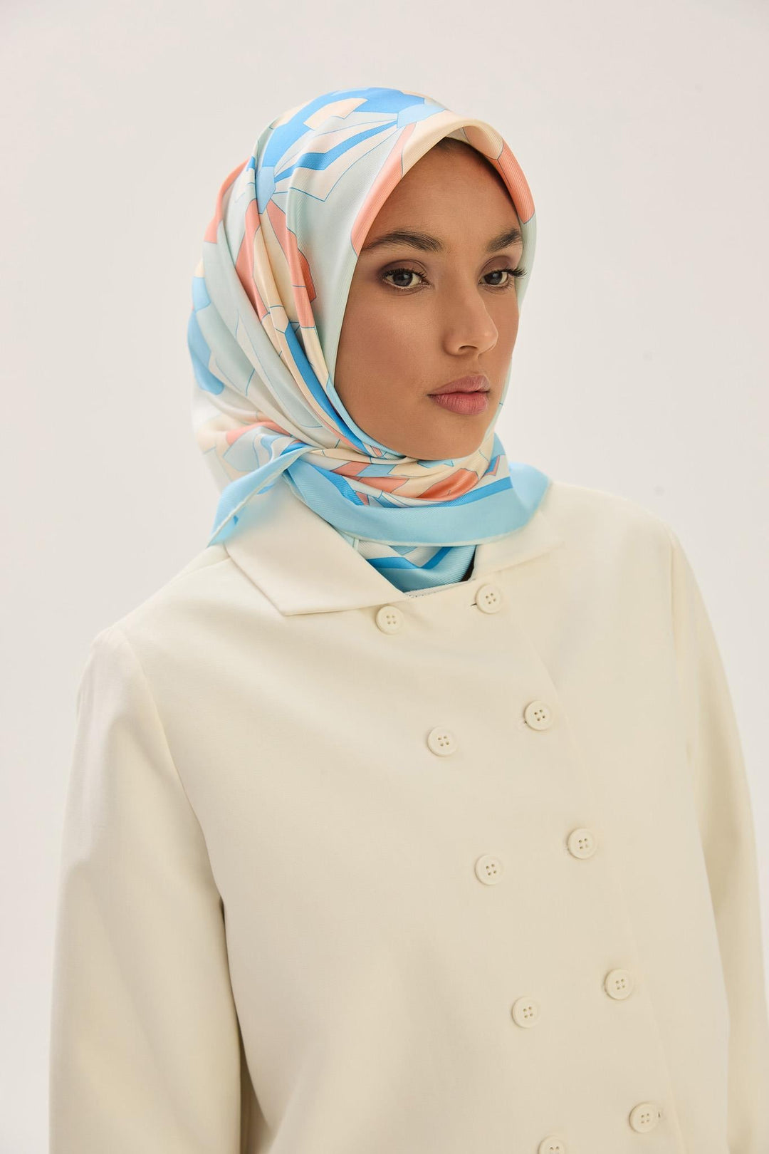 Maisa TARA MULBERRY İPEK EŞARP 90*90 CM - AÇIK MAVİ