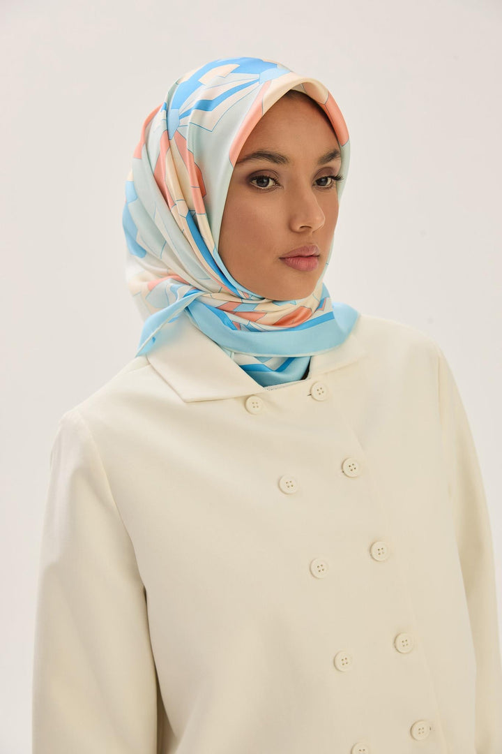 Maisa TARA MULBERRY İPEK EŞARP 90*90 CM - AÇIK MAVİ