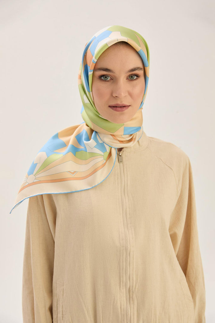 Maisa TARA MULBERRY İPEK EŞARP 90*90 CM - MAVİ