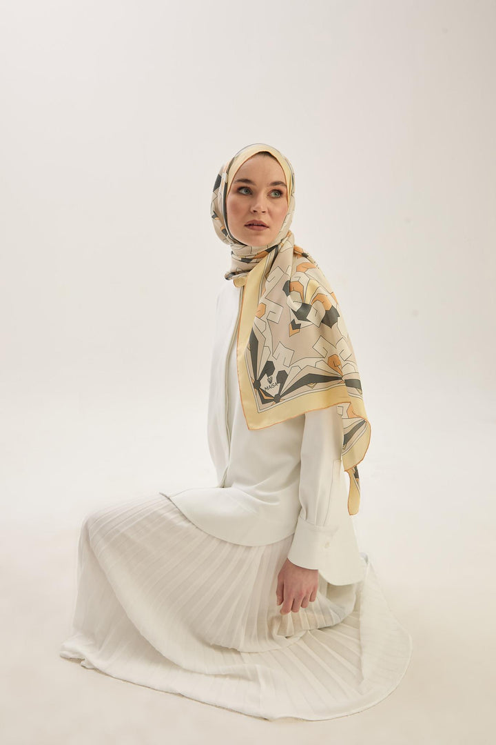 Maisa TARA PAMUK İPEK ŞAL 70*190 CM - BEJ