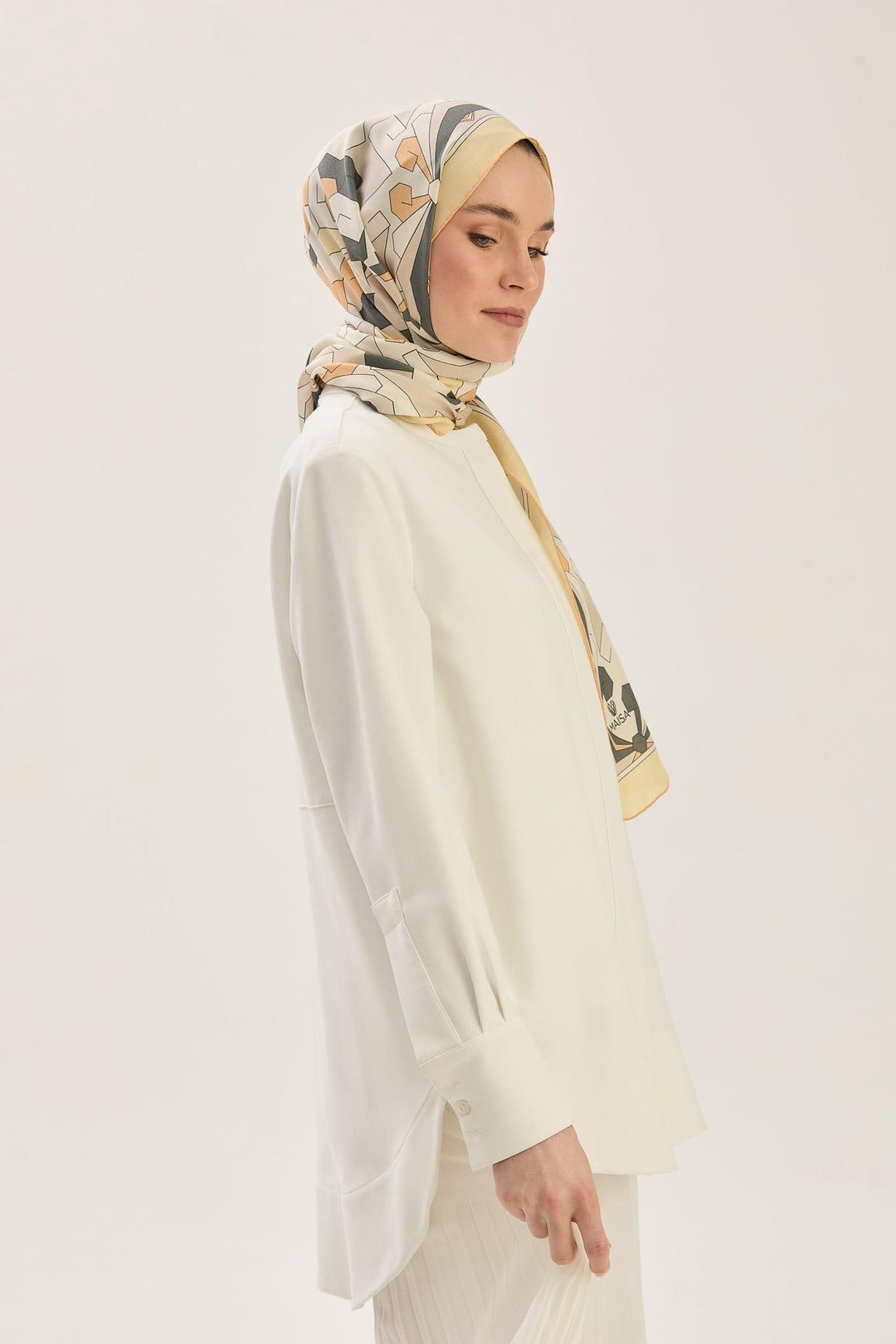 Maisa TARA PAMUK İPEK ŞAL 70*190 CM - BEJ