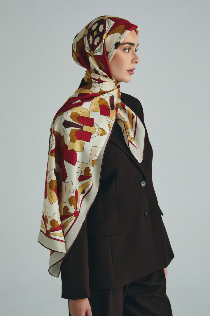 Maisa TARA PAMUK İPEK ŞAL 70*190 CM - KİREMİT