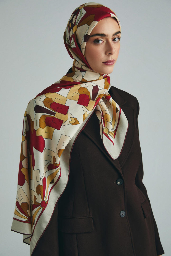 Maisa TARA PAMUK İPEK ŞAL 70*190 CM - KİREMİT