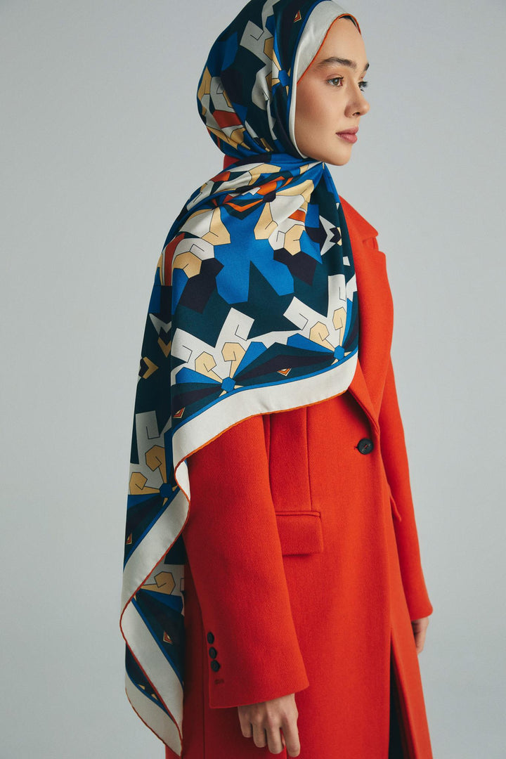 Maisa TARA PAMUK İPEK ŞAL 70*190 CM - PETROL MAVİSİ