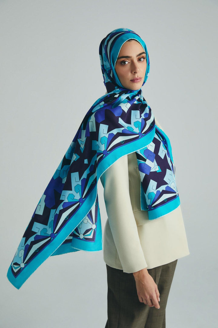 Maisa TARA PAMUK İPEK ŞAL 70*190 CM - TURKUAZ