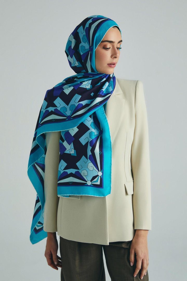 Maisa TARA PAMUK İPEK ŞAL 70*190 CM - TURKUAZ