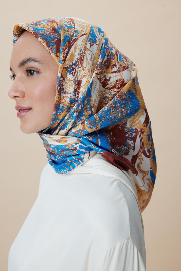 TUVANA MULBERRY İPEK EŞARP 90*90 CM - BEJ - Görsel 5