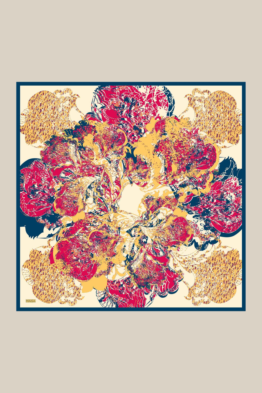 TUVANA MULBERRY İPEK EŞARP 90*90 CM - NAR ÇİÇEĞİ - Görsel 7