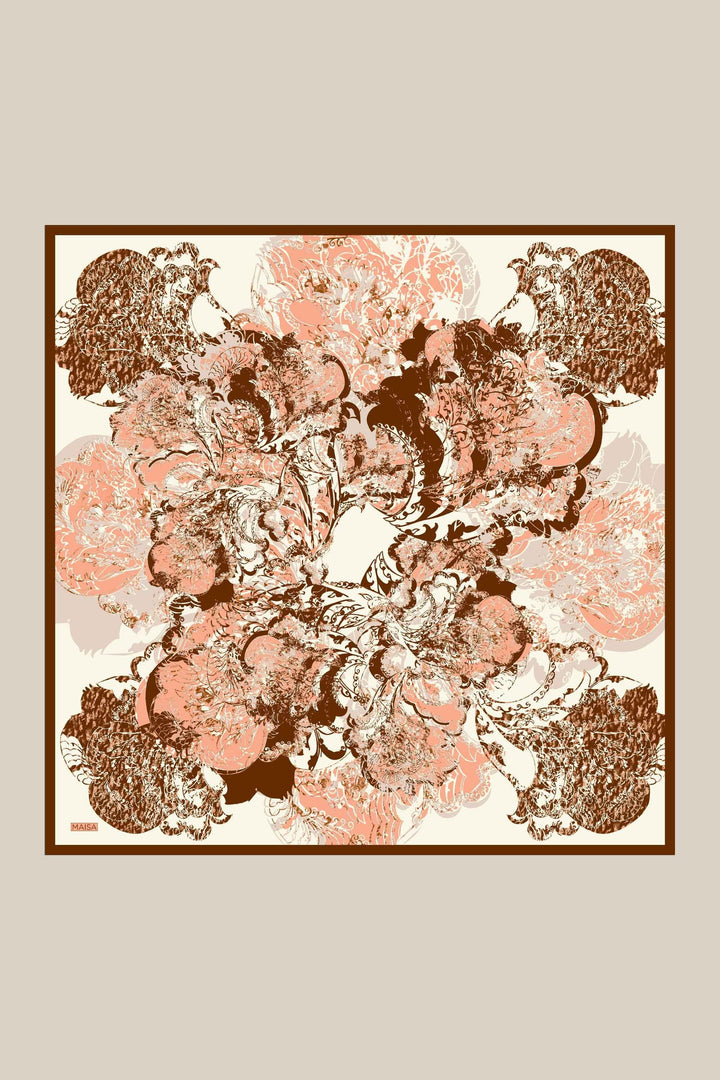 TUVANA MULBERRY İPEK EŞARP 90*90 CM - PUDRA PEMBE - Görsel 1